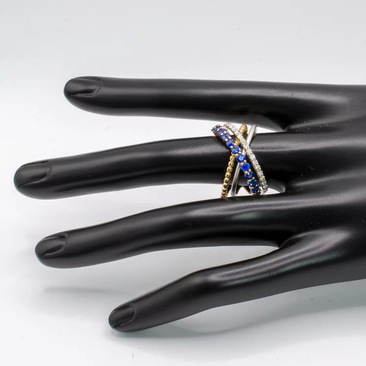 Diamantový prsteň so zafírmi Moraglione 1922 Diamantový prsteň so zafírmi Moraglione 1922