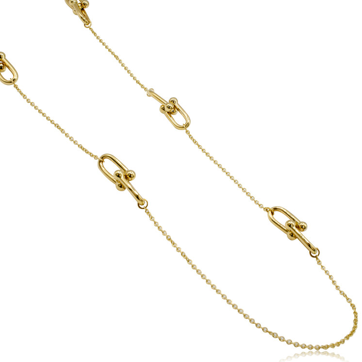 Dlhý luxusný zlatý náhrdelník Chain 80 cm LNL378.AV