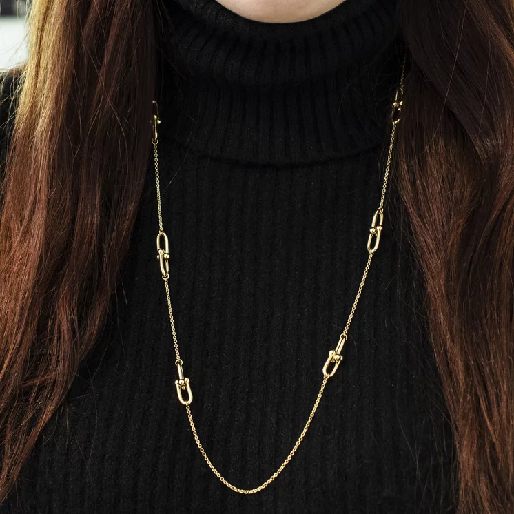 Dlhý luxusný zlatý náhrdelník Chain 80 cm LNL378.AV Dlhý luxusný zlatý náhrdelník Chain 80 cm LNL378.AV