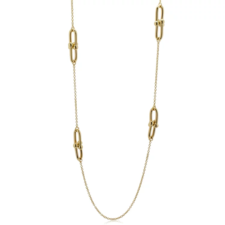 Dlhý luxusný zlatý náhrdelník Chain 80 cm LNL378.AV Dlhý luxusný zlatý náhrdelník Chain 80 cm LNL378.AV