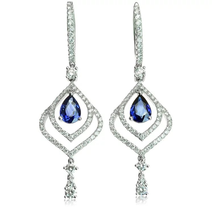 GOLDIE Diamantové náušnice so zafírom LEA148.ALB GOLDIE Diamantové náušnice so zafírom LEA148.ALB