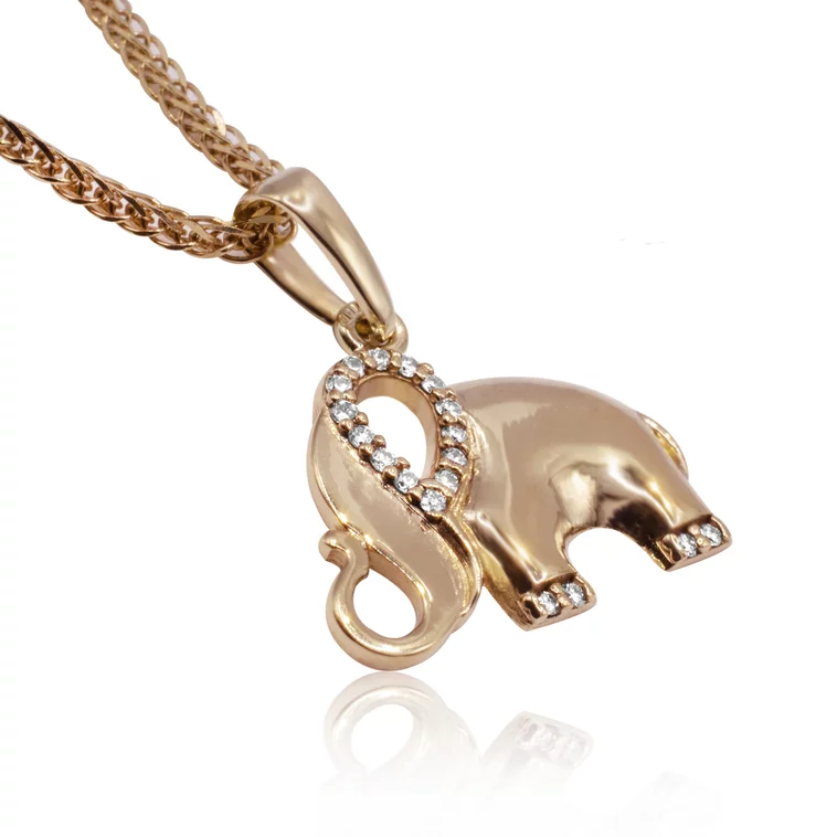 GOLDIE Diamantový prívesok sloník pink LPE835.OD GOLDIE Diamantový prívesok sloník pink LPE835.OD