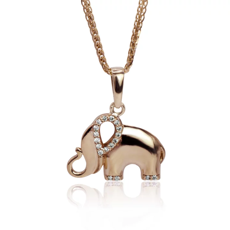 GOLDIE Diamantový prívesok sloník pink LPE835.OD GOLDIE Diamantový prívesok sloník pink LPE835.OD