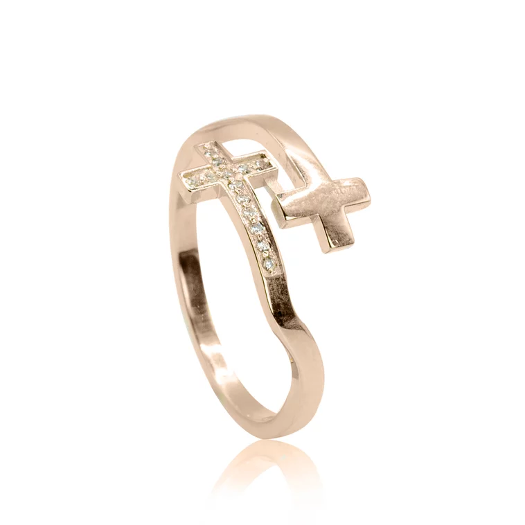 GOLDIE Diamantový prsteň Krížik double rose LRG655.GD GOLDIE Diamantový prsteň Krížik double rose LRG655.GD