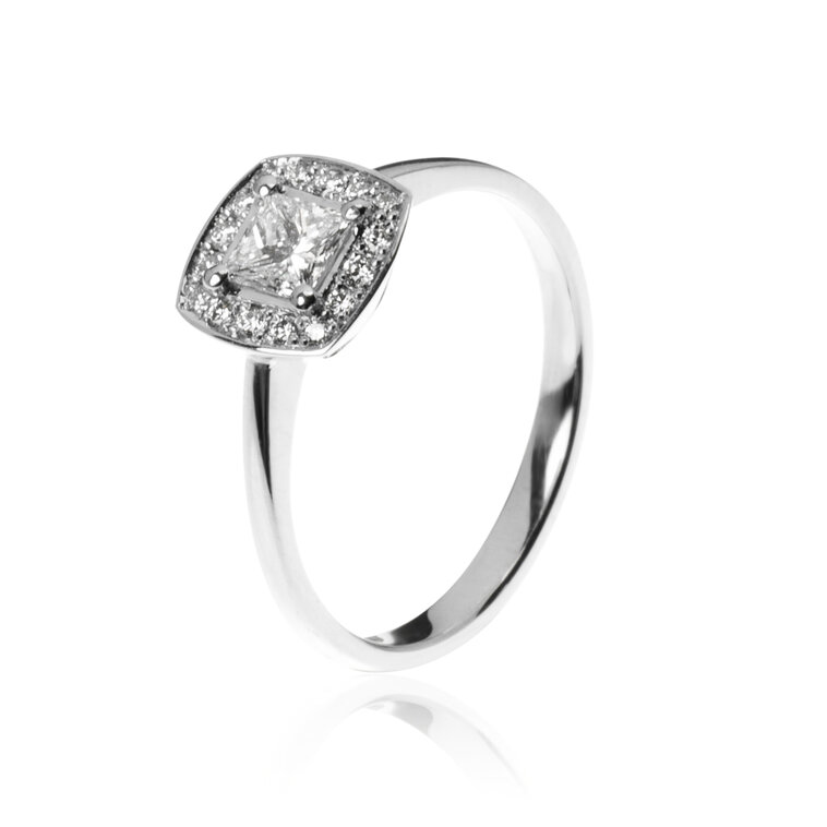 GOLDIE Diamantový prsteň Princess white LRG534.OD