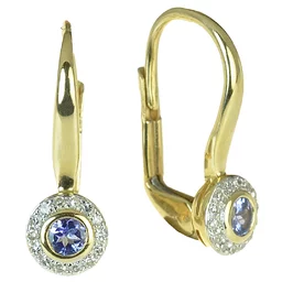 GOLDIE Zlaté náušnice s tanzanitom a diamantmi Darin LEA605.AVB GOLDIE Zlaté náušnice s tanzanitom a diamantmi Darin LEA605.AVB
