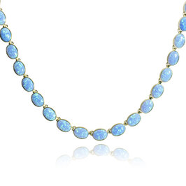 GOLDIE Zlatý náhrdelník s modrými opálmi LNL284.TR