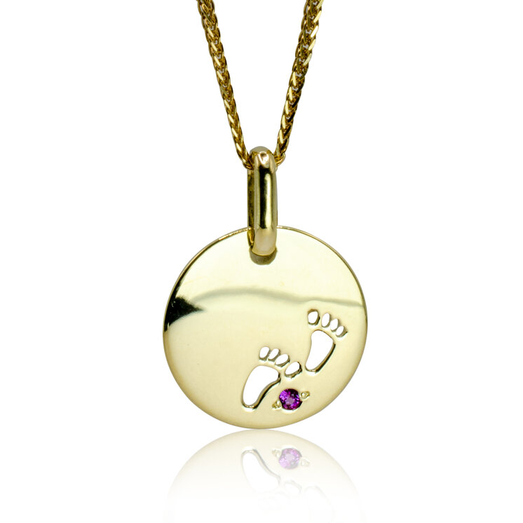 GOLDIE Zlatý náhrdelník s rubínom Baby steps white LNL385.OD