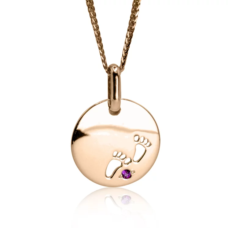 GOLDIE Zlatý prívesok s rubínom Baby steps pink LPE830.OD GOLDIE Zlatý prívesok s rubínom Baby steps pink LPE830.OD