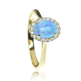 GOLDIE Zlatý prsteň s modrým opálom LRG517.TR