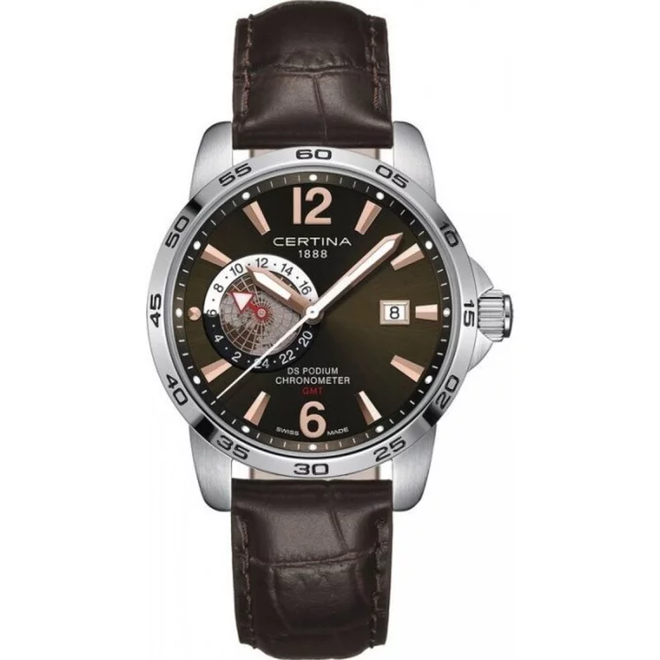 Hodinky pánske CERTINA DS PODIUM GMT SS LEATHER BLACK SILVER COSC (Contr√īle Officiel Suisse des Chronom√®tres) Hodinky pánske CERTINA DS PODIUM GMT SS LEATHER BLACK SILVER COSC (Contr√īle Officiel Suisse des Chronom√®tres)