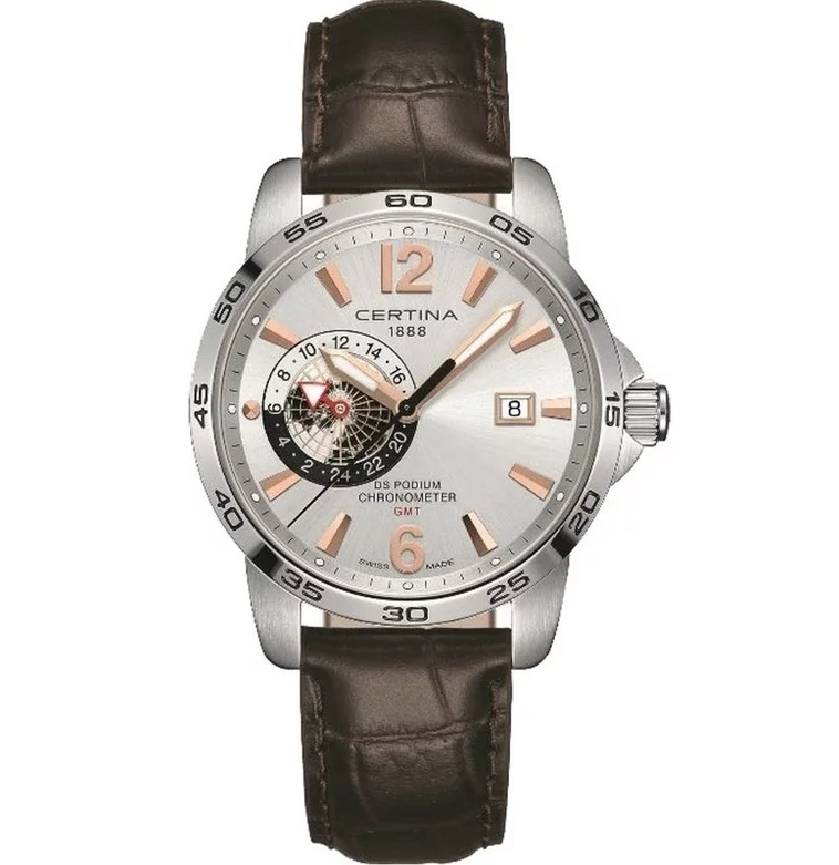 Hodinky pánske CERTINA DS PODIUM GMT SS LEATHER SILVER COSC (Contr√īle Officiel Suisse des Chronom√®tres) Hodinky pánske CERTINA DS PODIUM GMT SS LEATHER SILVER COSC (Contr√īle Officiel Suisse des Chronom√®tres)