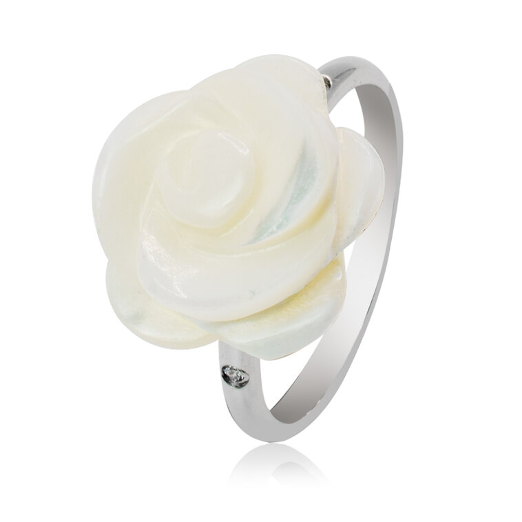 Luxusný diamantový prsteň s perleťovou ružičkou LRG770.KL