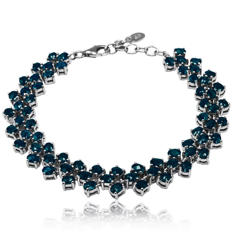 Luxusný zlatý náramok s prírodnými london blue topásmi LBR418.GD