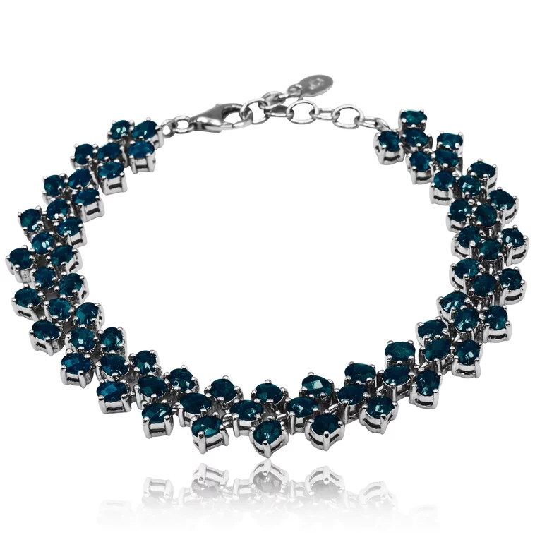 Luxusný zlatý náramok s prírodnými london blue topásmi LBR418.GD