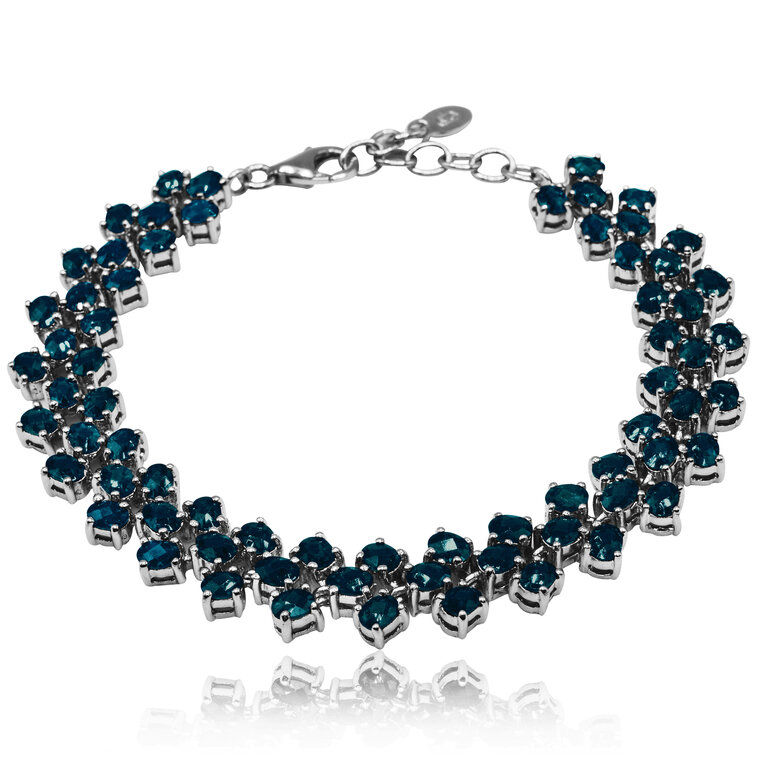 Luxusný zlatý náramok s prírodnými london blue topásmi LBR418.GD