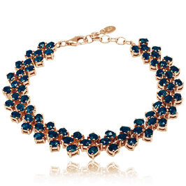 Luxusný zlatý náramok s prírodnými london blue topásmi LBR419.GD