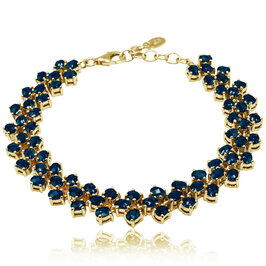 Luxusný zlatý náramok s prírodnými london blue topásmi LBR420.GD