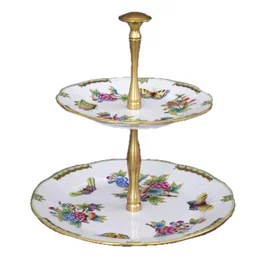Porcelánový dvojpochodový podnos vzor Queen Victoria HP116.VBO Porcelánový dvojpochodový podnos vzor Queen Victoria HP116.VBO