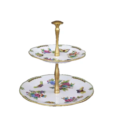 Porcelánový dvojpochodový podnos vzor Queen Victoria HP116.VBO Porcelánový dvojpochodový podnos vzor Queen Victoria HP116.VBO