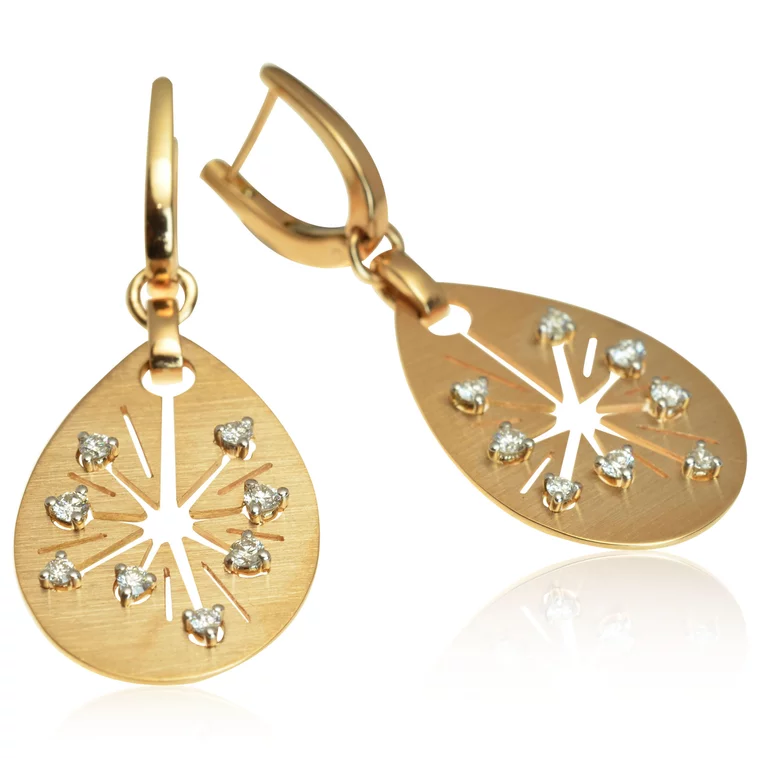 Zlaté náušnice Moraglione 1922 s diamantmi Zlaté náušnice Moraglione 1922 s diamantmi