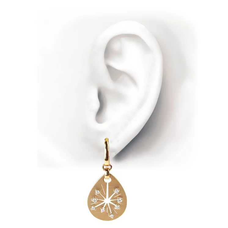 Zlaté náušnice Moraglione 1922 s diamantmi Zlaté náušnice Moraglione 1922 s diamantmi