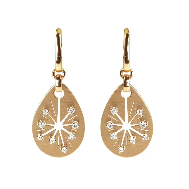 Zlaté náušnice Moraglione 1922 s diamantmi Zlaté náušnice Moraglione 1922 s diamantmi