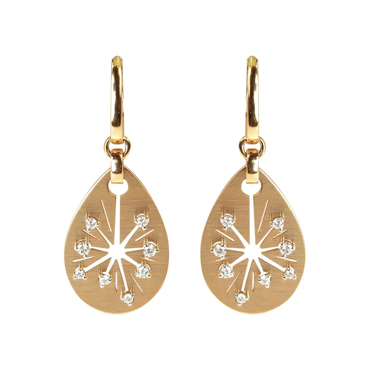 Zlaté náušnice Moraglione 1922 s diamantmi Zlaté náušnice Moraglione 1922 s diamantmi