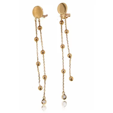Zlaté náušnice Moraglione 1922 s diamantmi Zlaté náušnice Moraglione 1922 s diamantmi