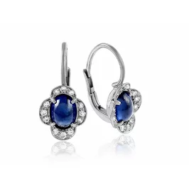Zlaté náušnice Moraglione 1922 so zafírom a diamantmi Zlaté náušnice Moraglione 1922 so zafírom a diamantmi