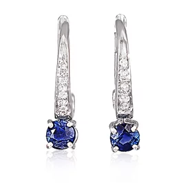 Zlaté náušnice Moraglione 1922 so zafírom a diamantmi Zlaté náušnice Moraglione 1922 so zafírom a diamantmi