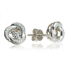 Zlaté náušnice s diamantmi Dancing diamond