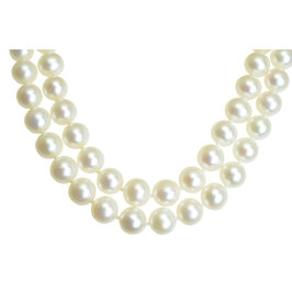 Zlatý dvojradový náhrdelník so sladkovodnými perlami Ada