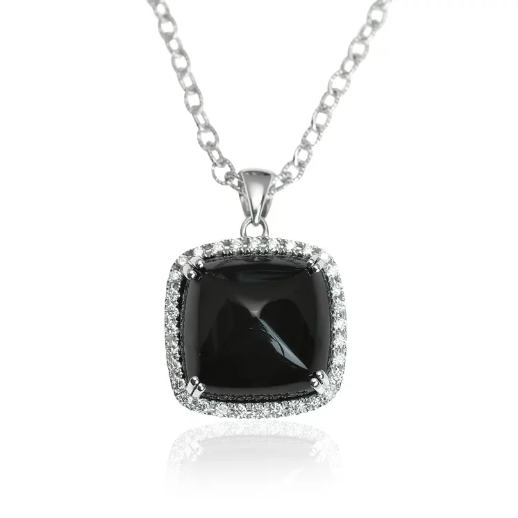 Zlatý náhrdelník Moraglione 1922 s diamantmi a ónyxom Zlatý náhrdelník Moraglione 1922 s diamantmi a ónyxom