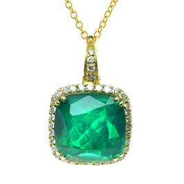 Zlatý náhrdelník Moraglione 1922 so smaragdom a diamantmi