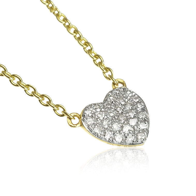 Zlatý náhrdelník s diamantmi Srdce
