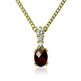 Zlatý náhrdelník s granátom a diamantmi
