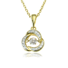 Zlatý náhrdelník s pohyblivým diamantom Eclipse