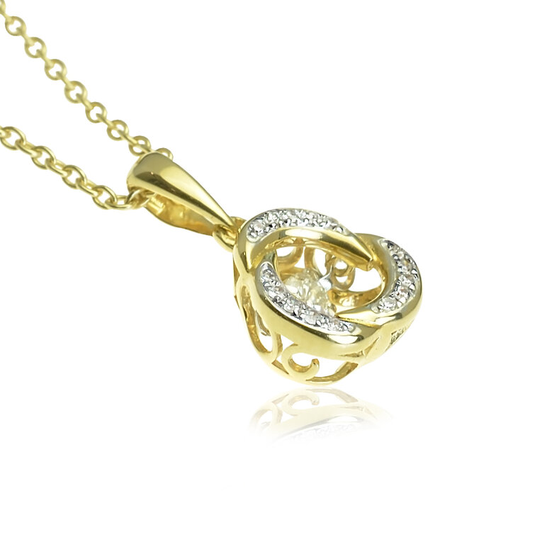 Zlatý náhrdelník s pohyblivým diamantom Eclipse