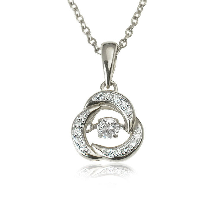 Zlatý náhrdelník s pohyblivým diamantom Eclipse white