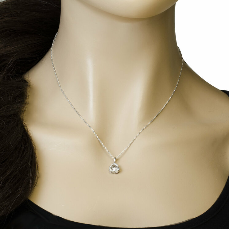 Zlatý náhrdelník s pohyblivým diamantom Eclipse white