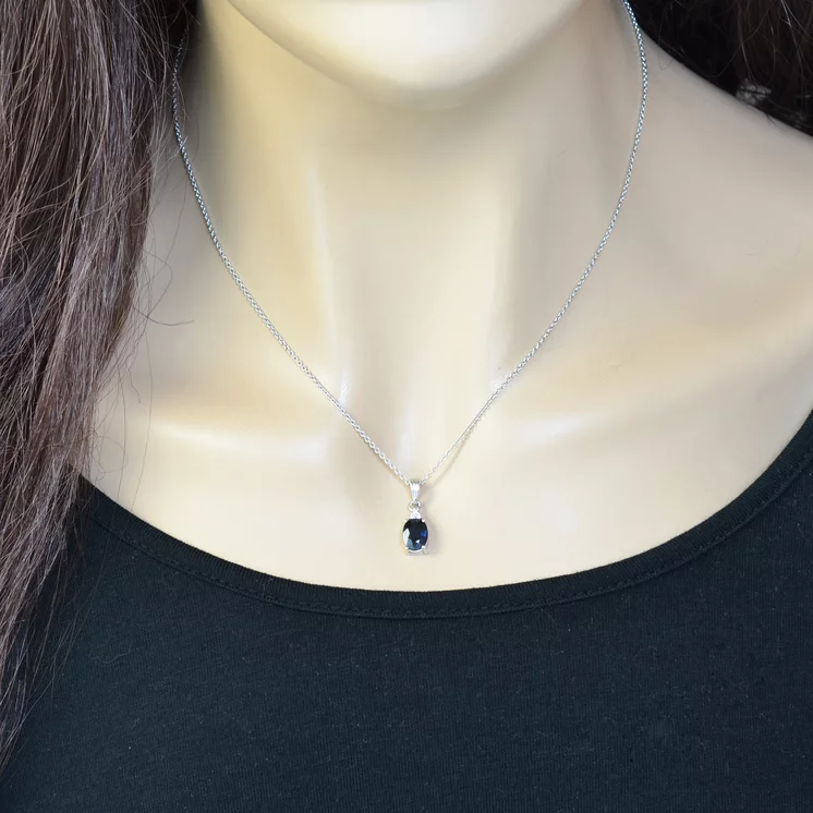 Zlatý náhrdelník so zafírom a diamantmi LNL402.AL Zlatý náhrdelník so zafírom a diamantmi LNL402.AL