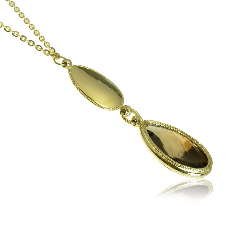 Zlatý náhrdelník so záhnedou Elegant elipse