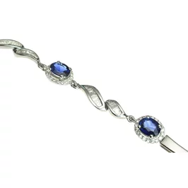Zlatý náramok so zafírmi a diamantmi Zlatý náramok so zafírmi a diamantmi