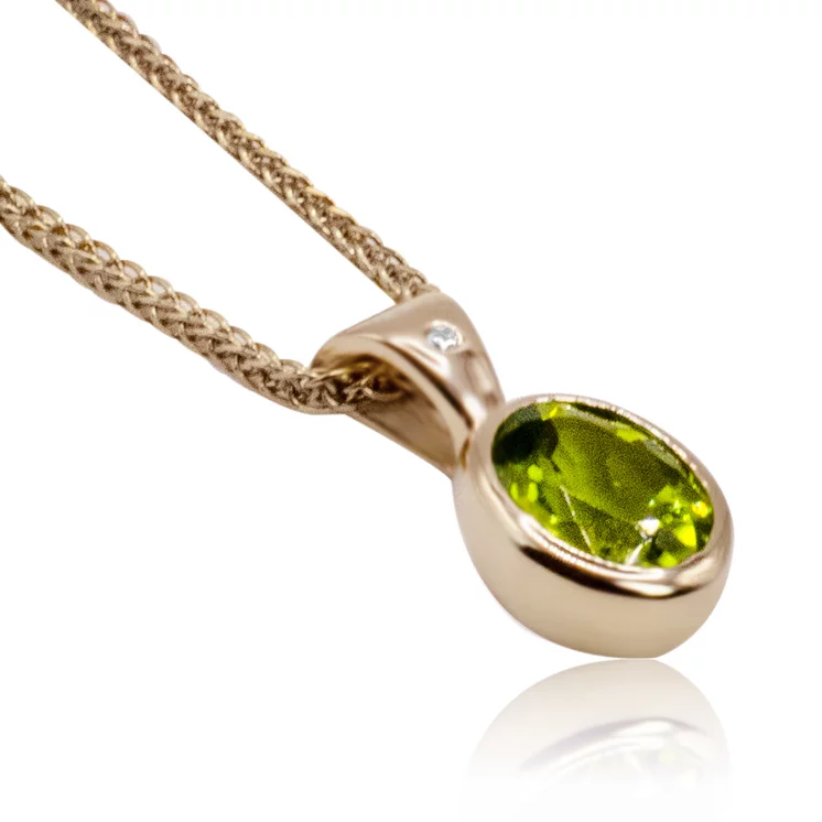 Zlatý prívesok diamantmi a olivínom LPE824.WS Zlatý prívesok diamantmi a olivínom LPE824.WS