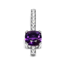 Zlatý prívesok s ametystom a diamantmi Zlatý prívesok s ametystom a diamantmi