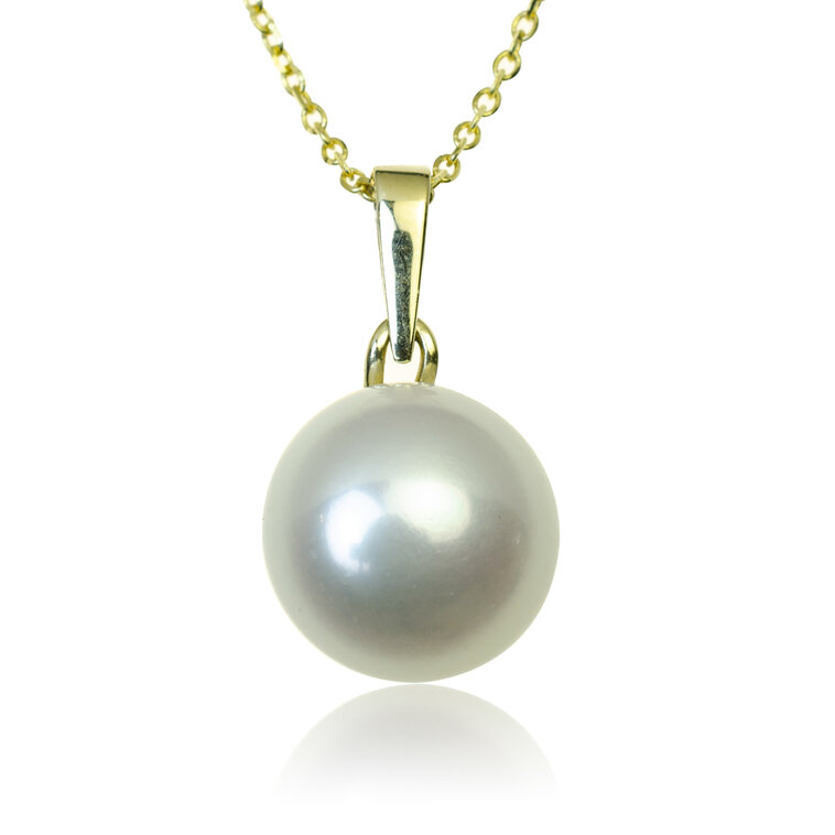 Zlatý prívesok s button perlou