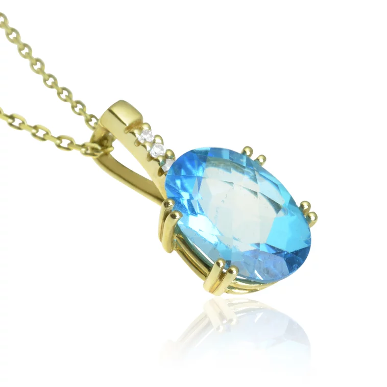 Zlatý prívesok s diamantmi a topásom Zlatý prívesok s diamantmi a topásom