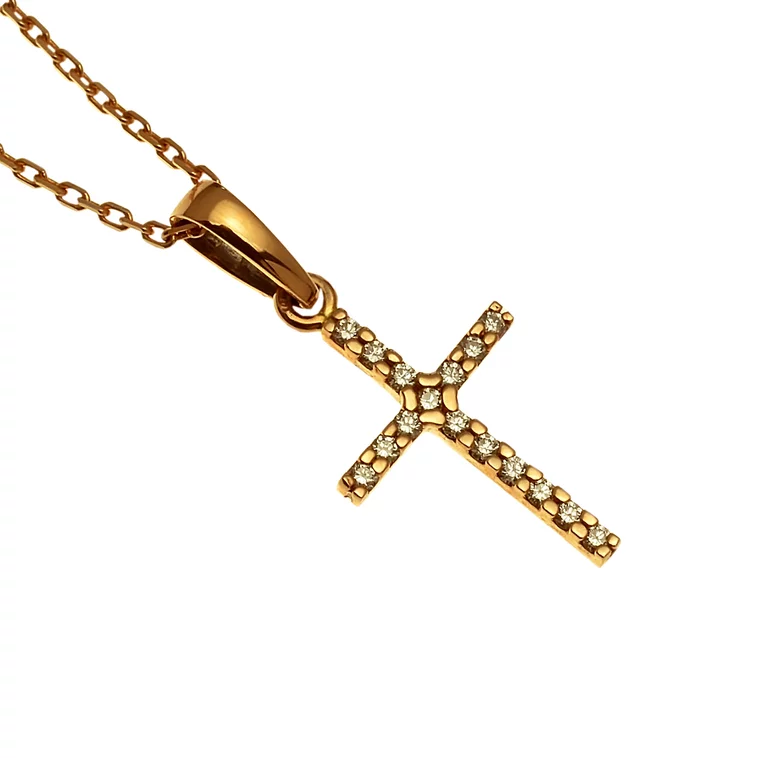Zlatý prívesok s diamantmi krížik Zlatý prívesok s diamantmi krížik