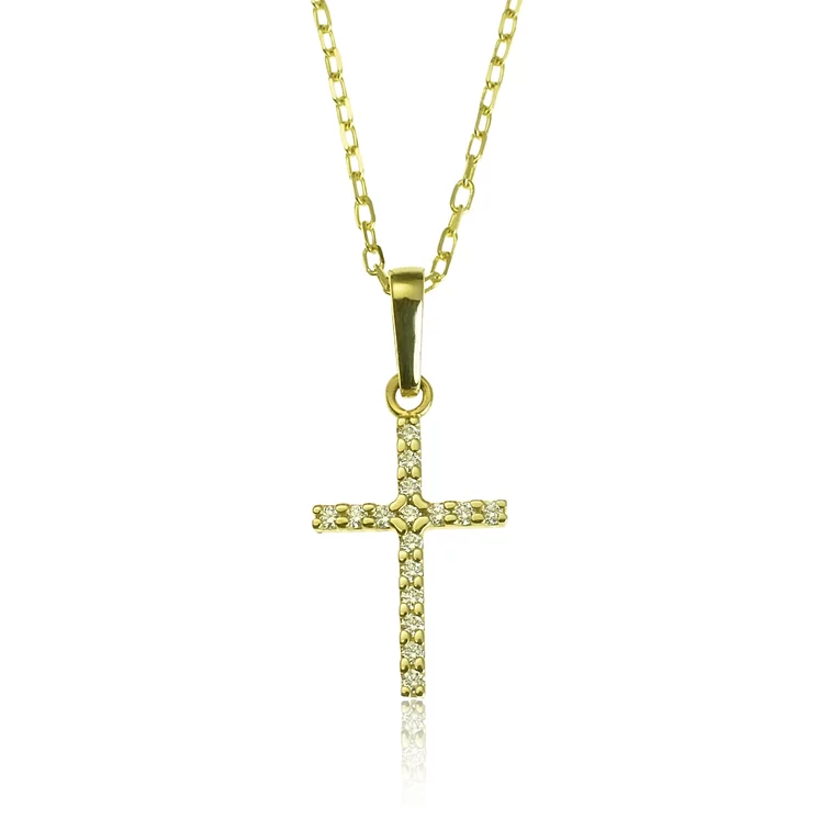 Zlatý prívesok s diamantmi krížik Zlatý prívesok s diamantmi krížik